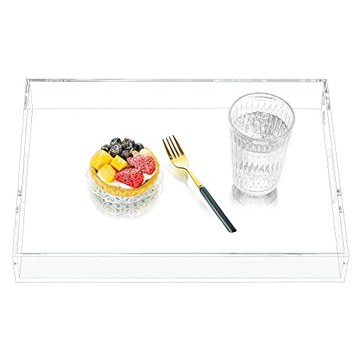 Bandejas Y Platos para Servir, Bandejas Grandes De Acrílico para Comida, Bandejas Decorativas Transparentes para Comer, Platos Rectangulares para Mesa, Otomana, Desayunos, Bebidas, Fiestas