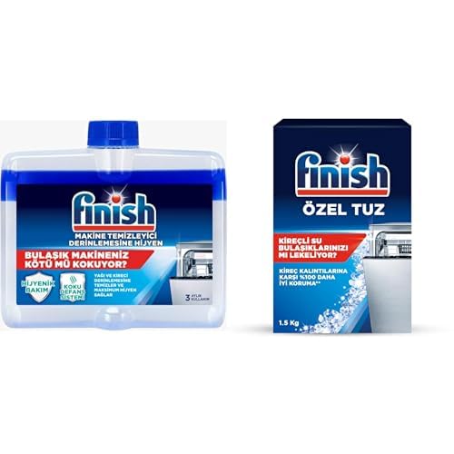 Finish Bulaşık Makinesi Temizleyicisi (1 x 250 ml) ve Finish Bulaşık Makinesi Tuzu (1 x 1500 g)