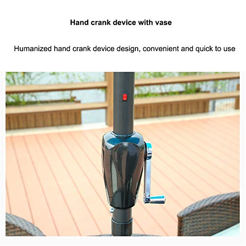 Zjdu 2.7 M Solar Led Lighted Patio Umbrella,Beach Parasol Outdoor Umbrella,For Garden Beach Patio Holiday Sun Shade, With 8 Ribs/Tilt Adjustment And Crank Lift System,Beige #TOP6