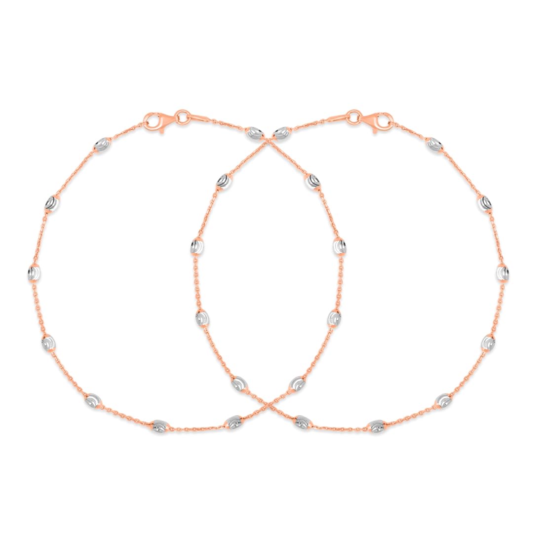 zavya 925 Sterling Silver Beads Triple Tone Anklet (Pair) | Gift for Women & Girls | With Certificate of Authenticity & 925 Stamp-picture-25