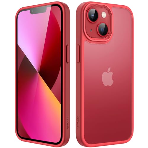 JETech Matte Case for iPhone 13 Mini 5.4-Inch, Shockproof Military Grade Drop Protection, Frosted Translucent Back Phone Cover, Anti-Fingerprint (Red)