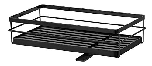 山崎実業シンク上 伸縮 システムラック用 水切リバスケット S ブラック 約W42.5XD23XH10cm タワー tower 組合せ自在 収納ラック 収納ツール 簡単装着 4365