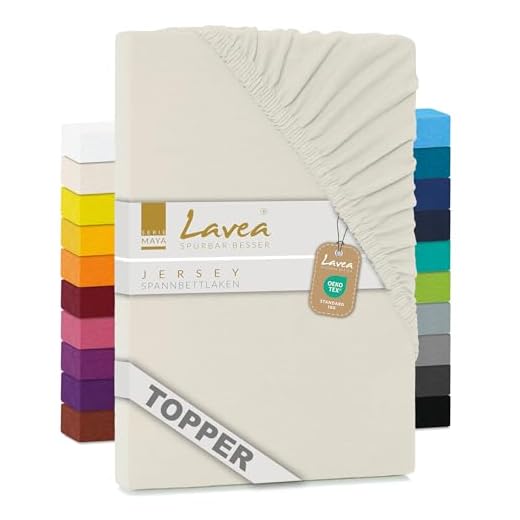 DecoKing Spannbettlaken 120x200 140x200 cm Creme Spannbetttücher Jersey 100% Baumwolle Boxspringbett Amber 120 x 200 140 x 200 7 Jersey Topper Spannbettlaken, Topper Spannbetttuch, Lavea Topper Serie Maya, 200x220cm für Boxspring- und Wasserbetten, Creme Naturweiß, 100% Baumwolle, hochwertige Verarbeitung, mit Gummizug