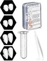 4 Pairs Vampir Zähne Kit 4 Größen Vampirzähne Halloween Cosplay Vampir Fangs Gefälschte mit 1 Rohr Zähne Pellets Klebstoff für Party Cosplay, Halloween, Demon, Witch