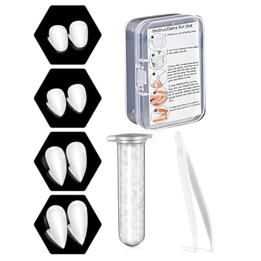 4 Pairs Vampir Zähne Kit 4 Größen Vampirzähne Halloween Cosplay Vampir Fangs Gefälschte mit 1 Rohr Zähne Pellets Klebstoff für Party Cosplay, Halloween, Demon, Witch