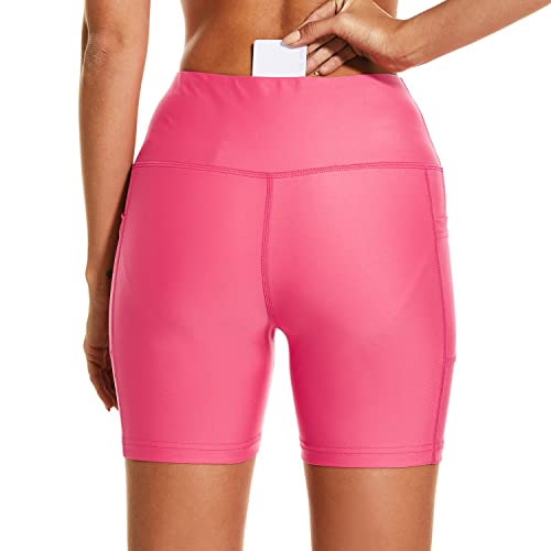 Image of HODOSPORTS Women's 3'' /5'' /7'' /9'' /12'' Swim Board Shorts UPF50+ High Waisted Quick Dry Swimsuit Bottoms with Pockets Liner