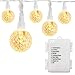 Battery Operated Globe String Lights - 18FT Waterproof 30 LED 8 Modes Outdoor String Lights LED String Lights Patio Light with Timer for Backyard Garden Balcony Pergola Wedding Party Decor, Warm White