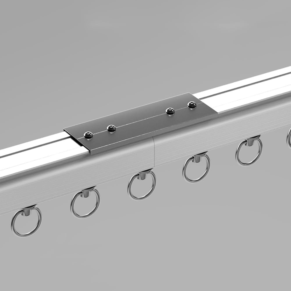 Riel de Cortina de Techo de Aluminio Barra de Cortina Resistente Riel para Cortinas con Accesorios para Hogar Oficina Dormitorio 1m-6m(Gold,1.8m)