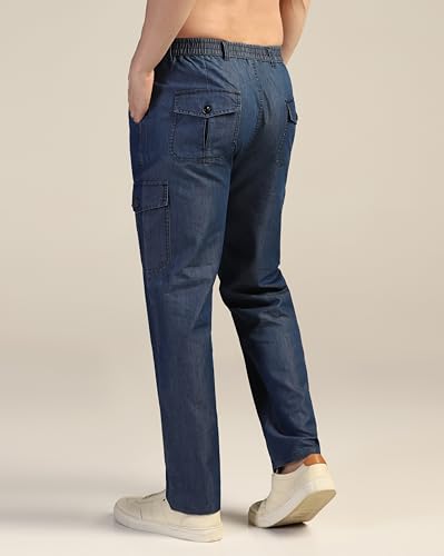 Image of TAGDO Men's Straight Fit Cotton Cargo Jeans Pant (2040)