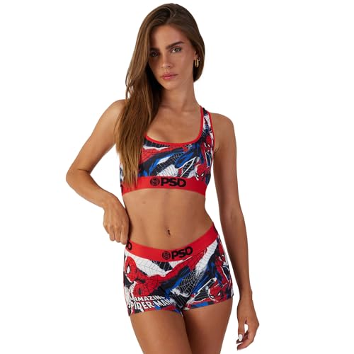 PSD Women's Spiderman Boy Shorts, Multi, S2