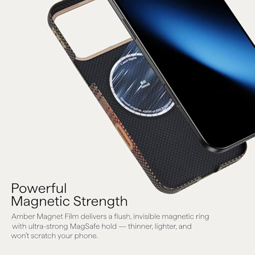 Image of Pitaka Thin Light iPhone 17 Pro 6.3 inch Case Cover with Camera Control Button, MagSafe Compatible, Ultra-Slim Case with Caseless Touch Feeling, 600D Aramid Fiber Woven (Sunset)