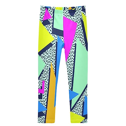 Retro 80s 90s Pattern Baby Girls Toddler Leggings Kids Yoga Pants Dance Active Tights 5T