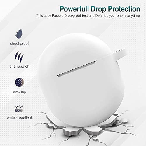 Image of KACA Protective Shockproof Silicone Cover Case with Buckle Compatible with OnePlus Buds (White)