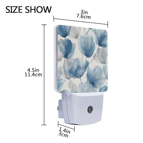 Lámpara de noche led azul tulipán con sensor automático miniatura 3