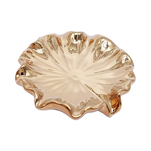 Polyroyal Lotusblatt Goldene Seifenschale Keramik