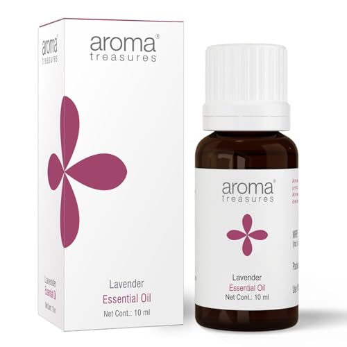 Image of Aroma Treasures Lavender Essential Oil | 100% Pure & Natural Theraputic Essential oil for healthy Skin, body, Aromatherapy - 10ml