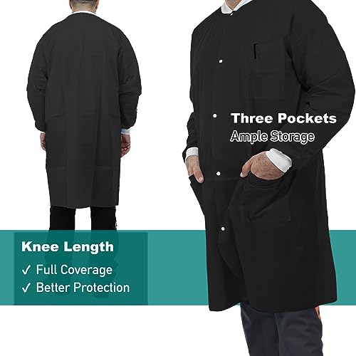 Image of Dental Disposable Lab Coats | Durable SMS 45g Soft Knit Cuffs & Collar With 3 Pockets