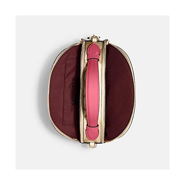 COACH Women's Serena Satchel in Crossgrain Leather (Light Khaki Confetti Pink)