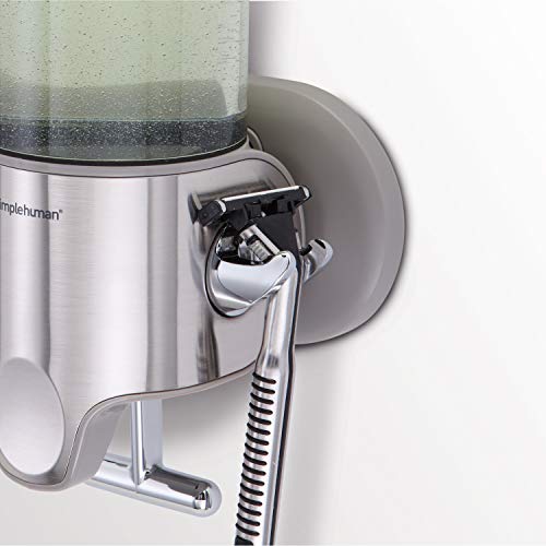 simplehuman Wall Mount Pumps, Single 15 fl. oz. Shampoo & Soap Dispenser, Stainless Steel - Image 4