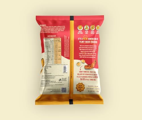 Image of Nourish Organics NYC Pizza Protein Puffs | 12g Plant Protein per Pack | Baked, Not Fried | Made with Chickpea, Brown Rice & Maize | No Maida, No Palm Oil | Gluten-Free Snack with Italian Pizza Flavour | 60g (Pack of 4)