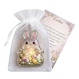 Mini tarjeta de abrazo - recuerdo inspirador de primavera | Tarjeta de bolsillo con diseño de conejo de Pascua | Para adolescentes, niñas, hombres, mujeres, él y ella mientras viaja, viajes, escuela y