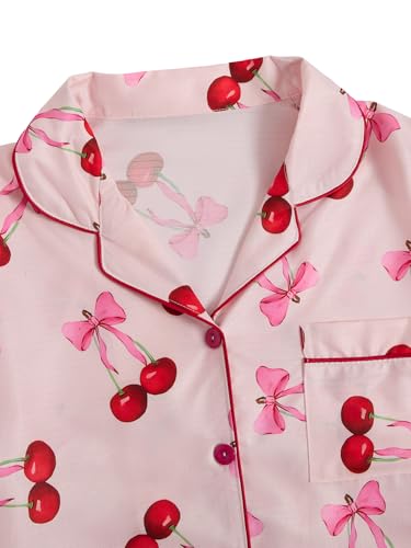 Image of Verdusa Pajamas For Women Set 2 Piece Summer Pajama Sets Cute Pjs Lounge Matching Button Shirt with Shorts