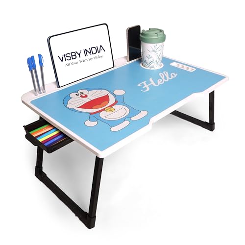 Image of Study Table Bed Table Premium Laptop Table /Foldable and Portable Wooden /Writing Desk for Office /Home /School (US DOREMON COTTED)