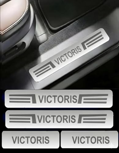Image of AC Door Sill /Foot Step Stainless Steel Scuff Plate Plates Compatible with Maruti Suzuki Victoris (Set of 4 Pcs)