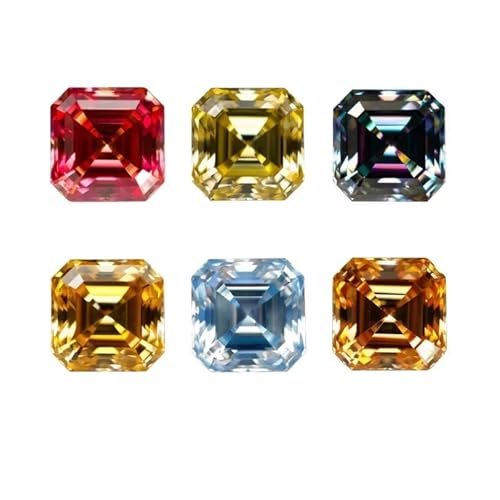 Moissanite taille Asscher couleur lavande 2ct pour haute joaillerie