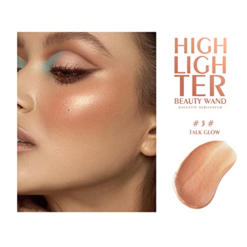 KYDA Highlighter Beauty Wand, Face Illuminator with Cushion Applicator, Natural Glossy Finish, Silky Smooth Cream, Face Highlighter Bronzer Makeup, Lightweight Blendable-Talk Glow - Thumbnail 4