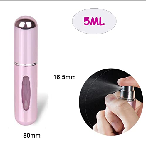 LABOTA Lot de 6 flacons vaporisateurs de parfum rechargeables de 5 ml – Mini flacons vaporisateurs de voyage vides - Image 3