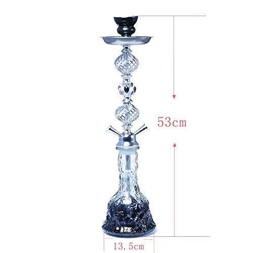 JYXZM Shisha Wasserpfeife, Aluminium Shisha Deluxe 2 Schlauch 53cm Tragbare Shisha Shisha Bongs mit Silikon Tabakkopf… – Bild 3