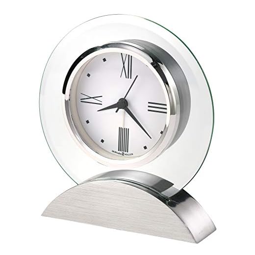 Howard Miller Brayden Alarm Table Clock 645-811 – Modern Glass with Quartz, Alarm Movement