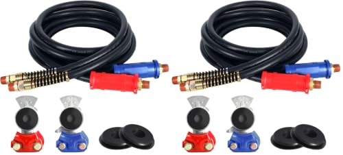 Image of TIROL 12FT Semi Truck Air Lines Kit 2 IN 1 Air Hose for Semi Truck Trailer (Pack of 2)