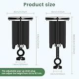 Pop Up Sink Plugs, Brass Universal Pop Up Drain Stopper with Bounce Core, 40mm Replacement, Height Adjustable, Basin Sink Button Plugs for Kitchen Bathroom Washbasin Bath - Image 2