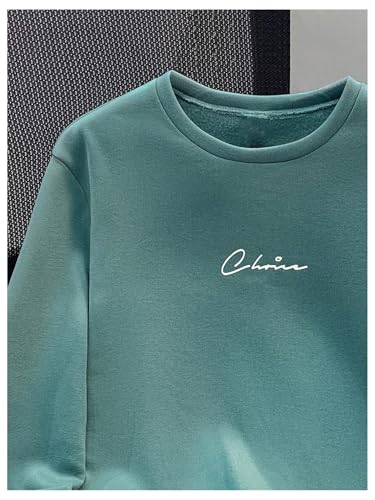 SweatyRocks Boy's Letter Graphic Colorblock Sweatshirt Crew Neck Long Sleeve Loose Fit Pullover Tops3