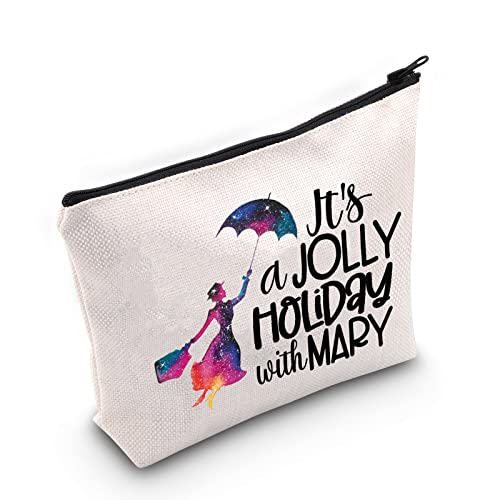 WZMPA Movie Cosmetic Makeup Bag Umbrella Fans Gift It's Jolly Holiday With Mary Makeup Zipper Pouch Bag For Women Girls (Holiday With Mary)