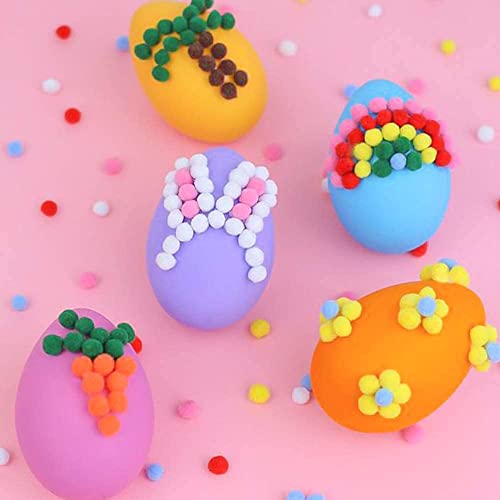 Mini Pompons zum Basteln, 2000 Stück 1cm Mini Pompons, Mini Pompoms für Handwerk Herstellung, Pom Pom Bälle für Ostern, Weihnachten, Kinder, Bunte Pompons für Lustige DIY Kreative Handwerk