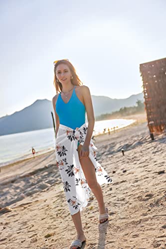 Image of Ekouaer Women Sarong Swimsuit Coverups Chiffon Long Bikini Wraps Sheer Beach Bathing Suit Cover Up