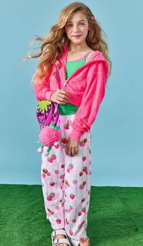 Image of iscream Big Girls Silky Soft Plush Fleece Pants - Pretty in Print Collection