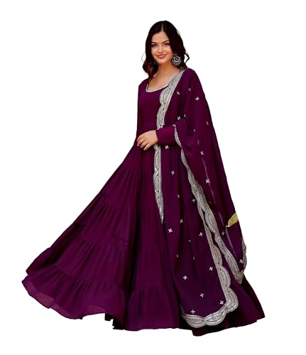 Image of Wedani Georgette Sequins Work Anarkali Kurta Set for Women