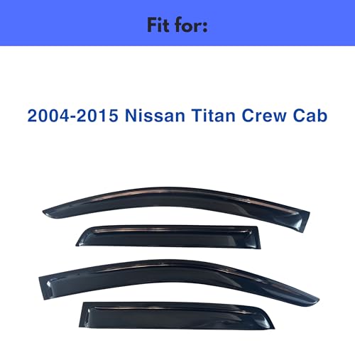 Image of IG Window Visors Fit for 2004-2015 Nissan Titan Crew Cab, Out-Channel Rain Guards Vent Wind Deflectors 4PC, Truck Accessories for 04-15 Titan Crew Cab (Full-Size Cabs)