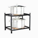 FGXHHS Porta pentole Multistrato, ripiano Quadrato da Cucina Girevole e Mobile (Colore: Nero, Dimensioni: 38x26,5x27 cm)