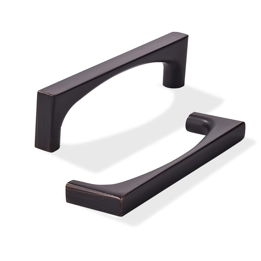 khtumeware 10 Pack Solid Handles 5-Inch(128mm) Oil Rubbed Bronze Cabinet Pulls,Heavy Duty Venetian Bronze Handles Cupboards, Drawers and Bathroom Hardware