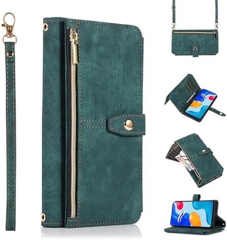 ESONG Wallet Case For Google Pixel 8A,Premium PU Leather Zipper Pocket