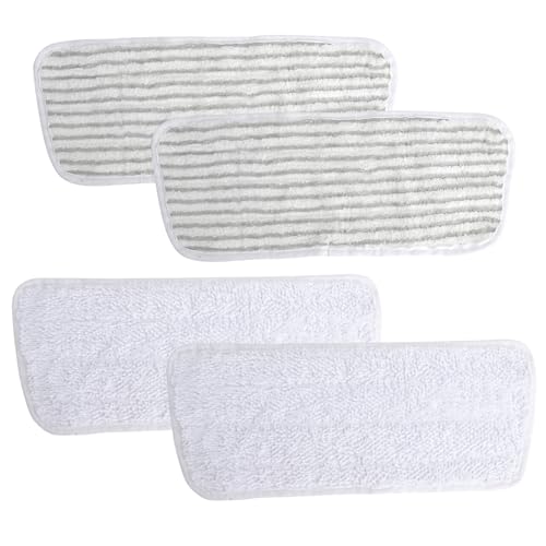 XRVRILE 4 Piezas Recambio Mopa Para Vileda Steam Plus XXL, Paños De Repuesto, 2 Chenilla + 2 A Rayas, Lavables Y Reutilizables