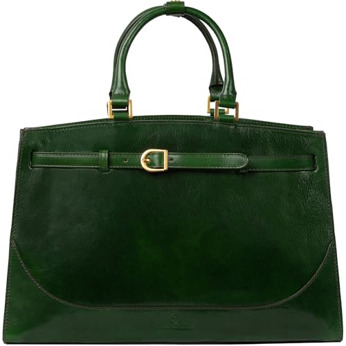 Image of Time Resistance Leather Handbag for Women - Full-Grain Leather Tote Bag - Top Handle Shoulder Bag