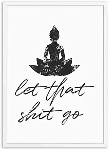 UniqueTown® Funny Bathroom Sign Canvas Prints and Poster Let That Shit Go Quote Bathroom Art Painting Wall Picture Bathroom Decor 12x16inch