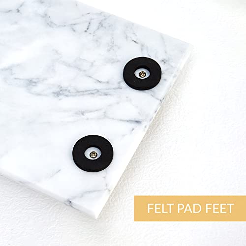 White Marble Tray With Gold Handles, Marble Perfume Tray, Elegant Solid Marble, Chic Modern Bathroom Tray, Vanity Jewelry Perfume Tray, Kitchen Tray (Rectangle, White) #TOP5