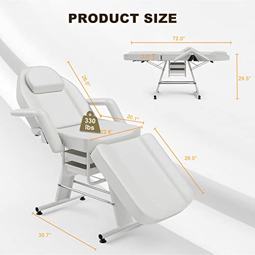 White-Tattoo-Chair-Multipurpose-Facial-Chair-72-Inch-Spa-Salon-Facial-Bed-with-Massage-Equipment-Spa-Stool-for-Beauty-Spa-Tattoo-Barber-Chair-Salon-Chair-Tattoo-Chair-Shampoo-Beauty-Salon